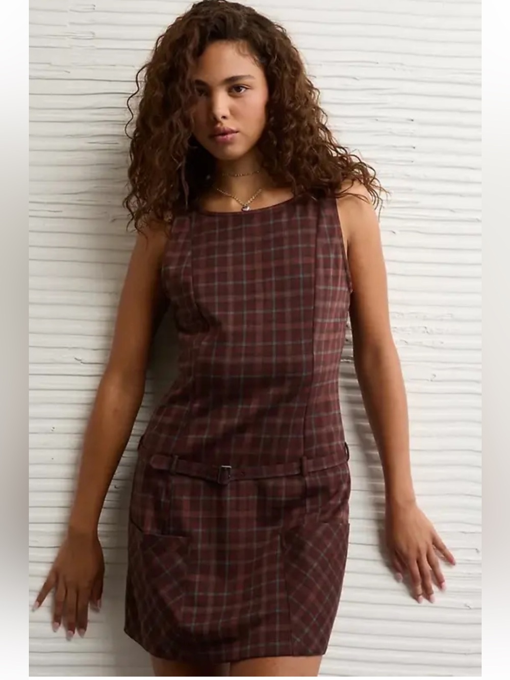 NWT AE High Neck Belted Mini Dress